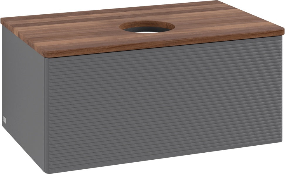 Villeroy & Boch Antao Waschtischunterschrank 800 mm Anthrazit Matt mit LED-Auszugsbeleuchtung