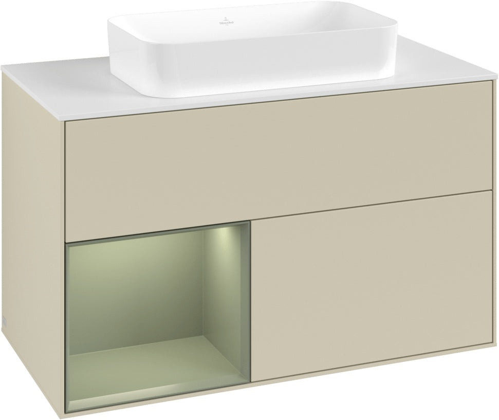 Villeroy & Boch Finion Waschtischunterschrank 1000 mm Glossy White Lacquer – mit LED-Beleuchtung & SoftClosing