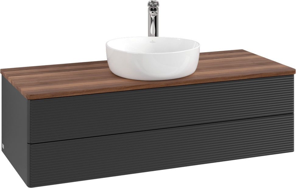 Villeroy & Boch Antao Waschbeckenunterschrank 1200 mm Anthrazit mit LED-Beleuchtung