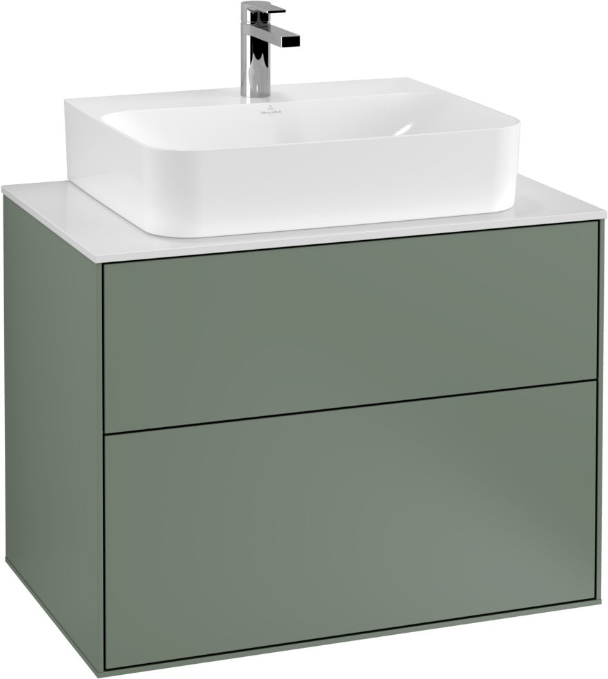 Villeroy & Boch Finion Waschbeckenunterschrank 800 mm Glossy White Lacquer – Wandmontage, 2 Auszüge