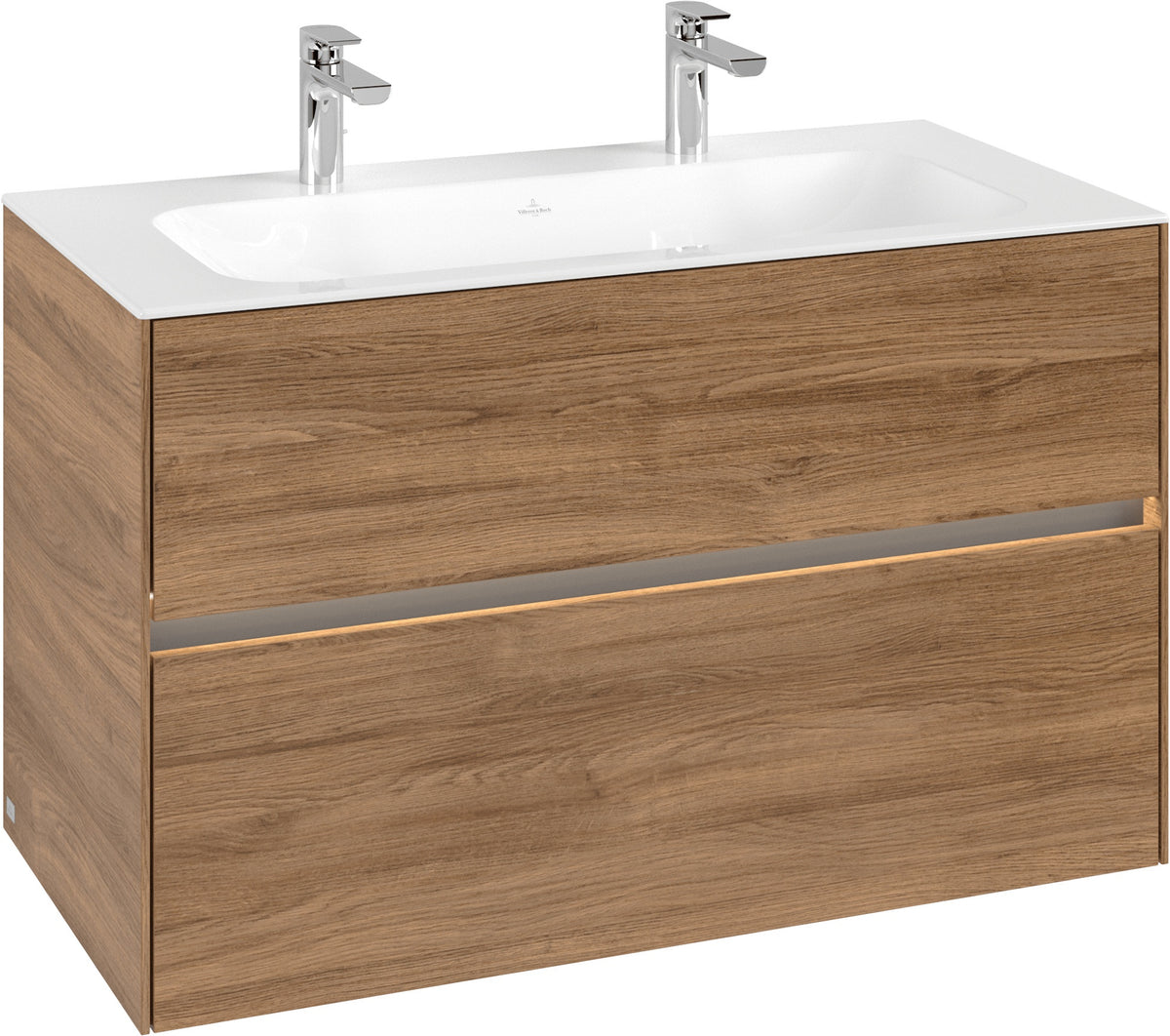 Villeroy & Boch Waschbeckenunterschrank Collaro C13900 in White Oak – 996 mm, 2 Auszüge, SoftClosing