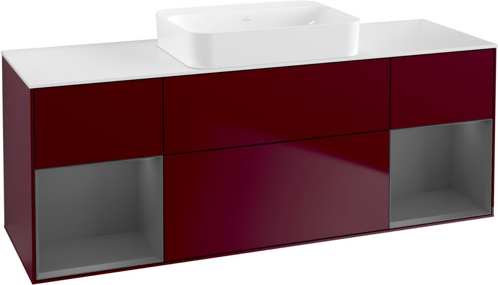 Villeroy & Boch Finion Waschtischunterschrank 1600 mm Glossy White Lacquer mit Beleuchtung