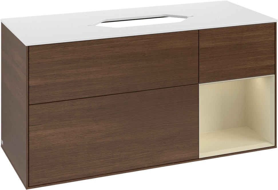 Villeroy & Boch Finion Waschtischunterschrank G711G Black Matt Lacquer 1200 mm mit Beleuchtung