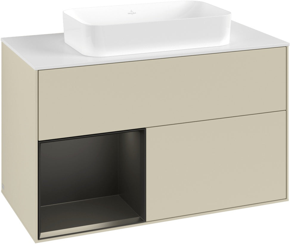 Villeroy & Boch Finion Waschtischunterschrank 1000 mm Glossy White Lacquer – mit LED-Beleuchtung & SoftClosing