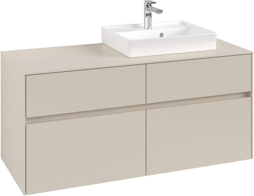 Villeroy & Boch Waschtischunterschrank Collaro C07200 in Cashmere Grey, 1200 mm, mit 4 Auszügen und SoftClosing