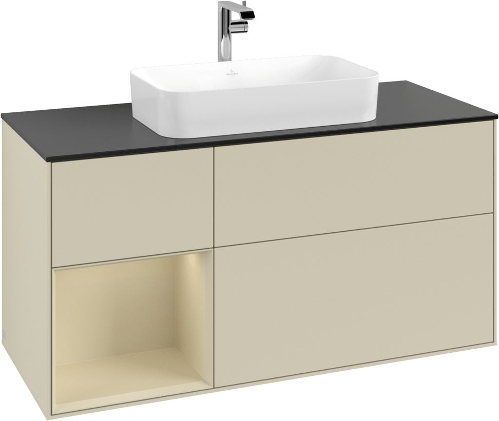 Villeroy & Boch Finion Waschtischunterschrank 1200 mm Glossy White Lacquer mit LED-Beleuchtung