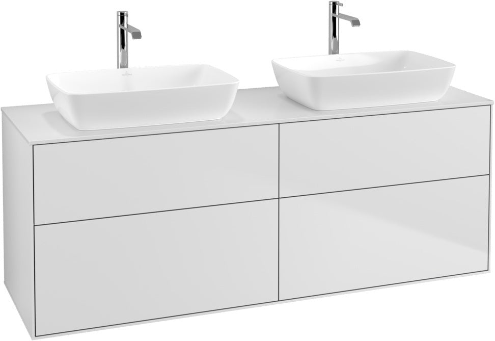 Villeroy & Boch Finion Waschbeckenunterschrank 1600 mm Glossy White Lacquer mit Beleuchtung