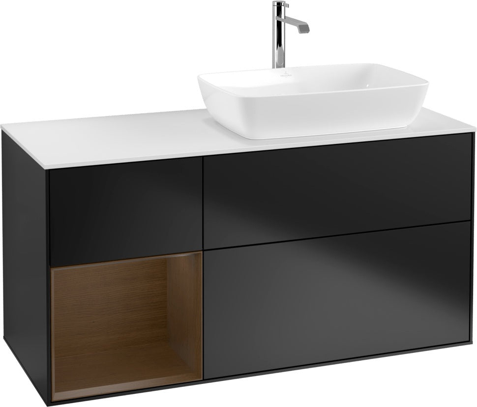 Villeroy & Boch Finion Waschbeckenunterschrank 1200 mm Glossy White Lacquer mit Beleuchtung