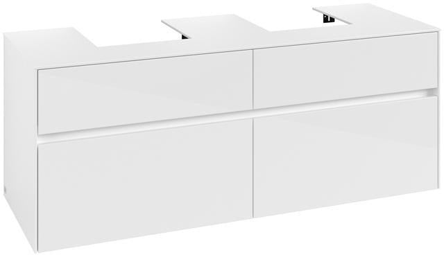 Villeroy & Boch Waschtischunterschrank Collaro C10300 1400 mm Glossy White für 2 Waschtische
