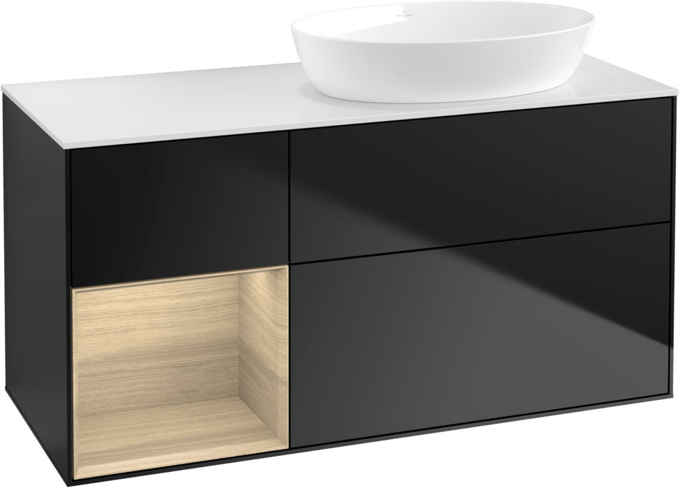 Villeroy & Boch Finion Waschtischunterschrank 1200 mm Glossy White Lacquer mit Beleuchtung