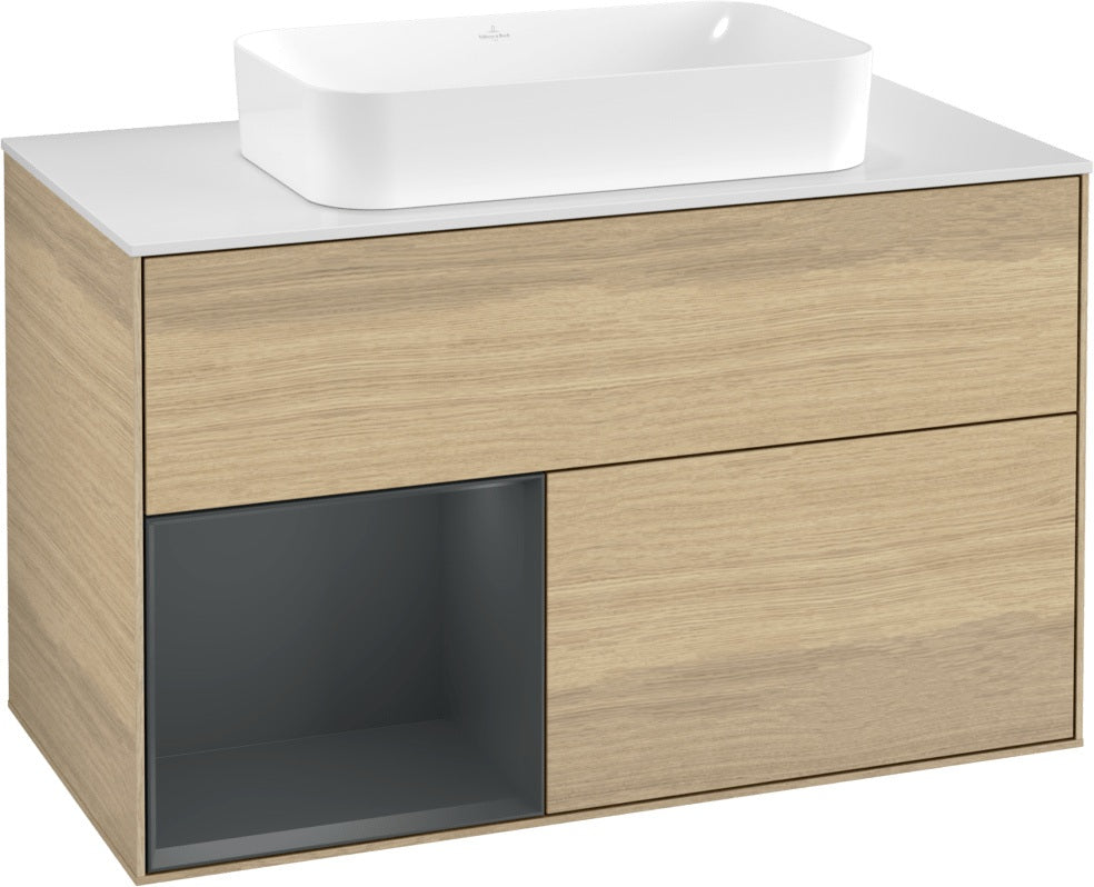 Villeroy & Boch Finion Waschtischunterschrank 1000 mm Glossy White Lacquer – mit LED-Beleuchtung & SoftClosing