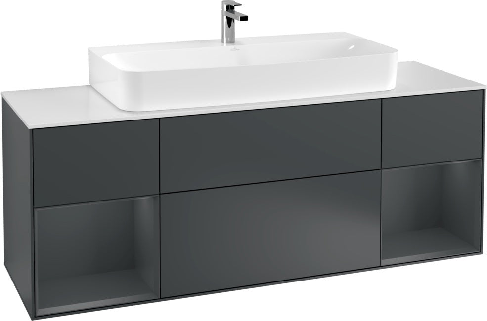 Villeroy & Boch Finion Waschtischunterschrank 1600 mm Glossy White Lacquer mit Beleuchtung