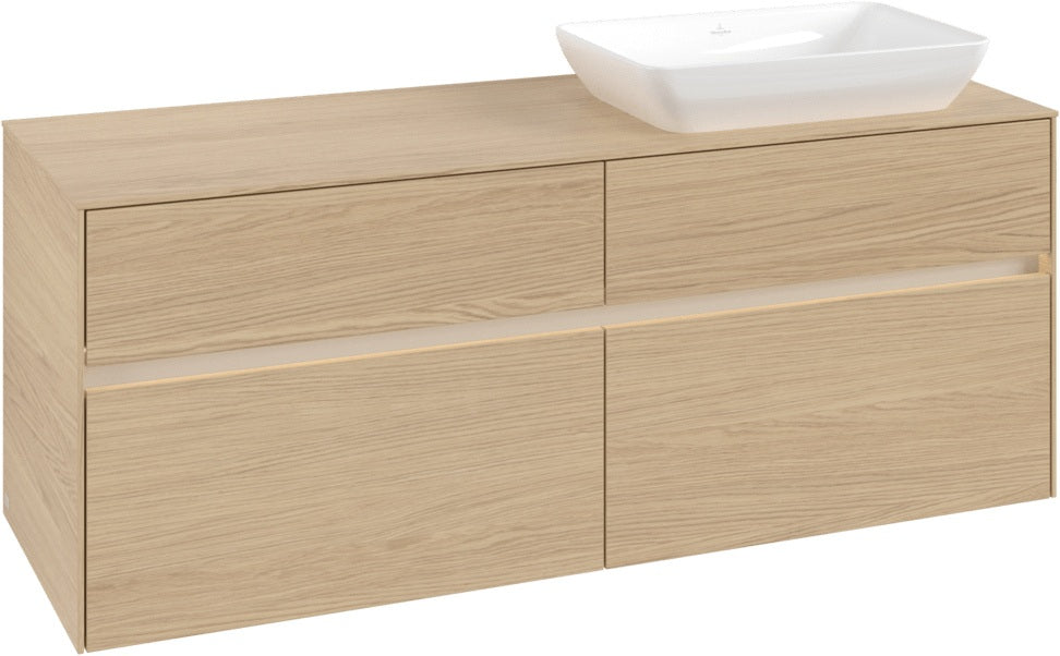 Villeroy & Boch Waschtischunterschrank Collaro C118 B0 1400 mm Nordic Oak mit LED-Beleuchtung