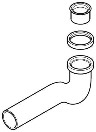Villeroy & Boch Siphon Zubehör 150 x 301 x 37,5 mm – Röhrensiphon mit Verlängerungsstück