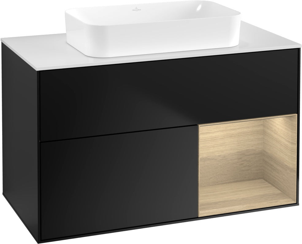 Villeroy & Boch Finion Waschtischunterschrank 1000 mm Glossy White Lacquer mit LED-Beleuchtung