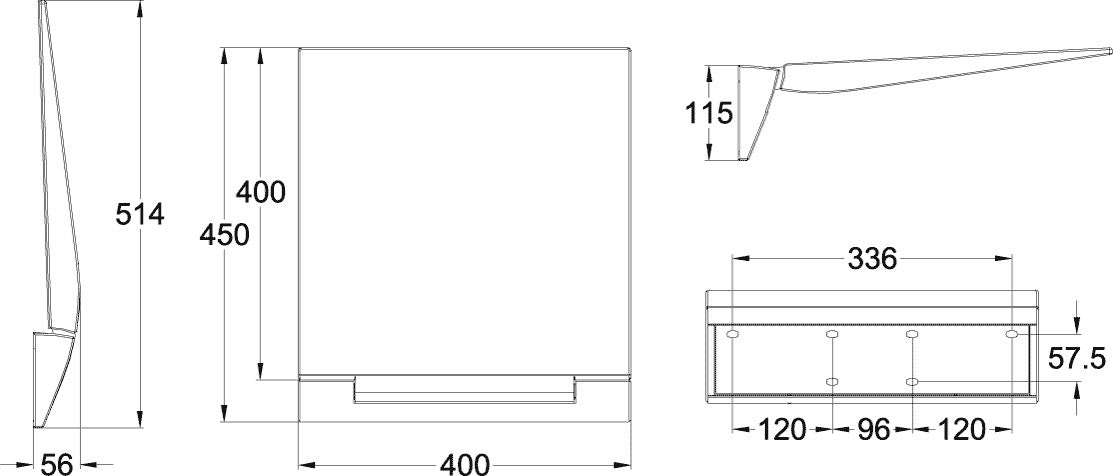Villeroy & Boch ViCare Duschklappsitz 921740 – Weiß, Aluminium, 160 kg, 400x355 mm