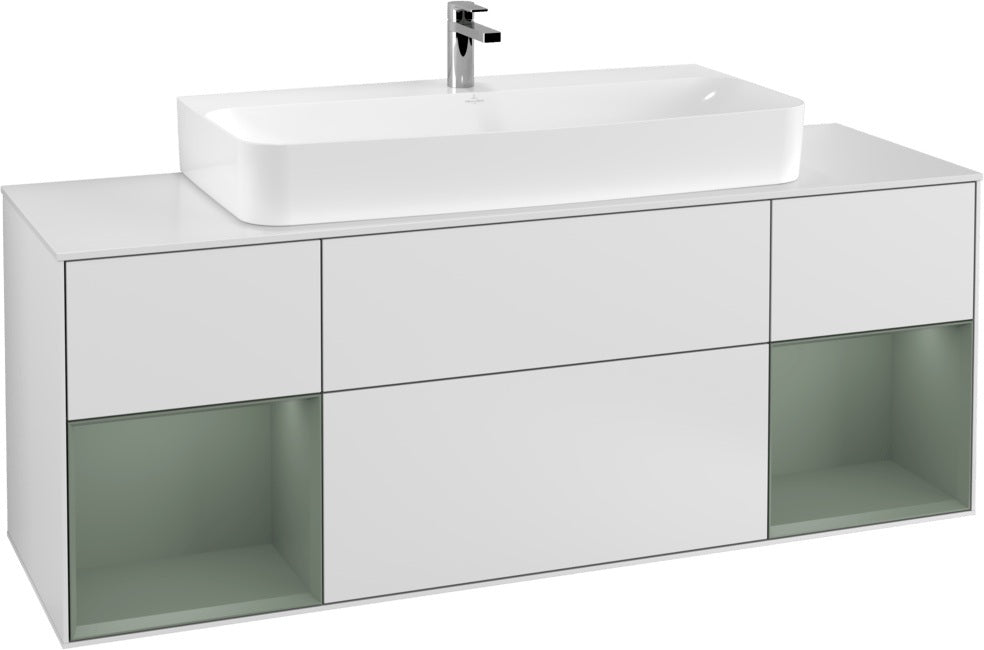 Villeroy & Boch Finion Waschtischunterschrank 1600 mm Glossy White Lacquer mit Beleuchtung