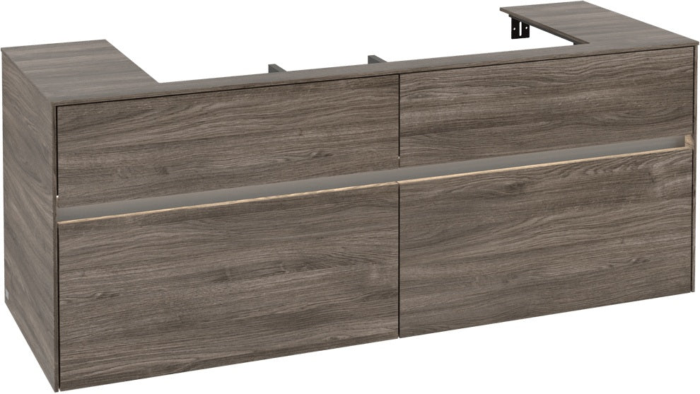 Villeroy & Boch Waschtischunterschrank Collaro C092 B0 Stone Oak 1400 mm mit LED-Beleuchtung