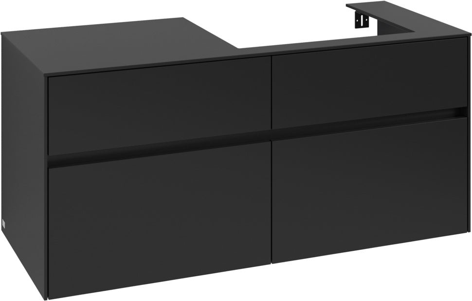 Villeroy & Boch Waschtischunterschrank Collaro C083 B0 1200 mm Volcano Black mit Beleuchtung