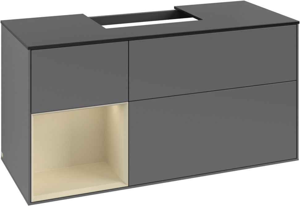 Villeroy & Boch Finion Waschbeckenunterschrank 1200 mm Glossy White mit Beleuchtung