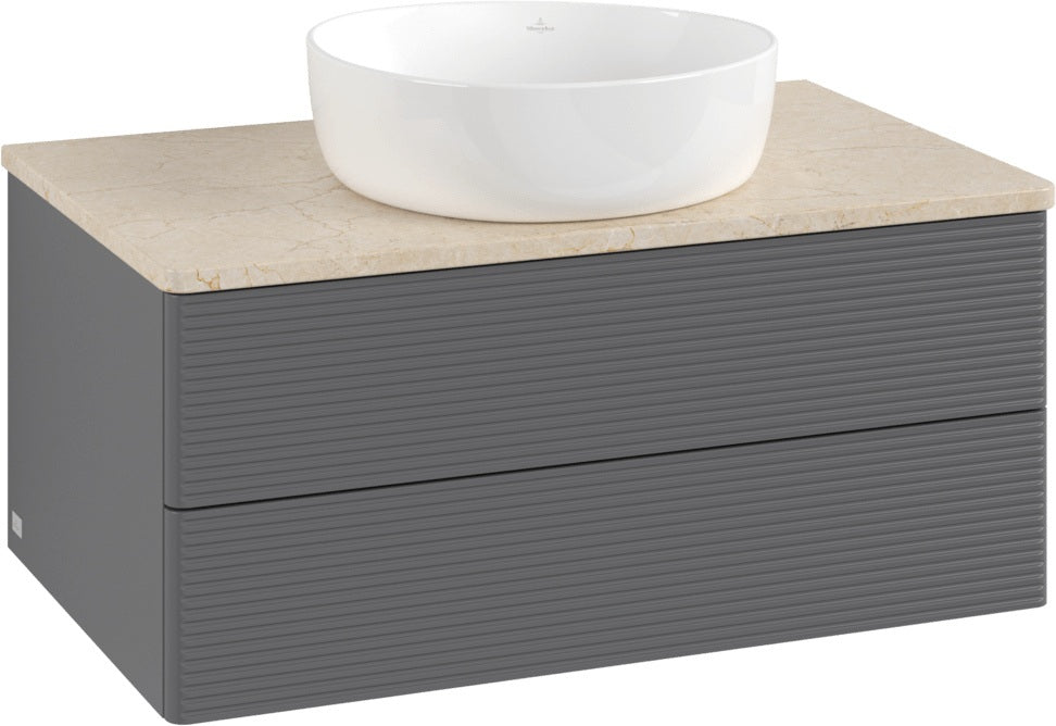 Villeroy & Boch Waschtischunterschrank Antao K19113 800 mm Anthracite Matt – 2 Auszüge, Push-to-open