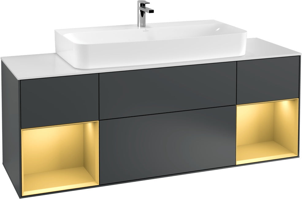 Villeroy & Boch Finion Waschtischunterschrank 1600 mm Glossy White Lacquer mit Beleuchtung