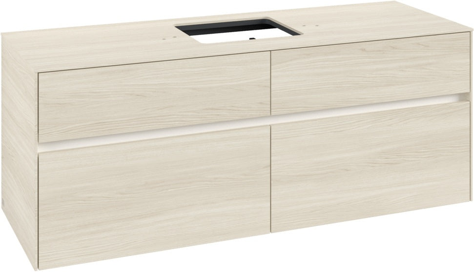 Villeroy & Boch Waschtischunterschrank Collaro C131 B0 1400 mm White Oak mit Beleuchtung und SoftClosing