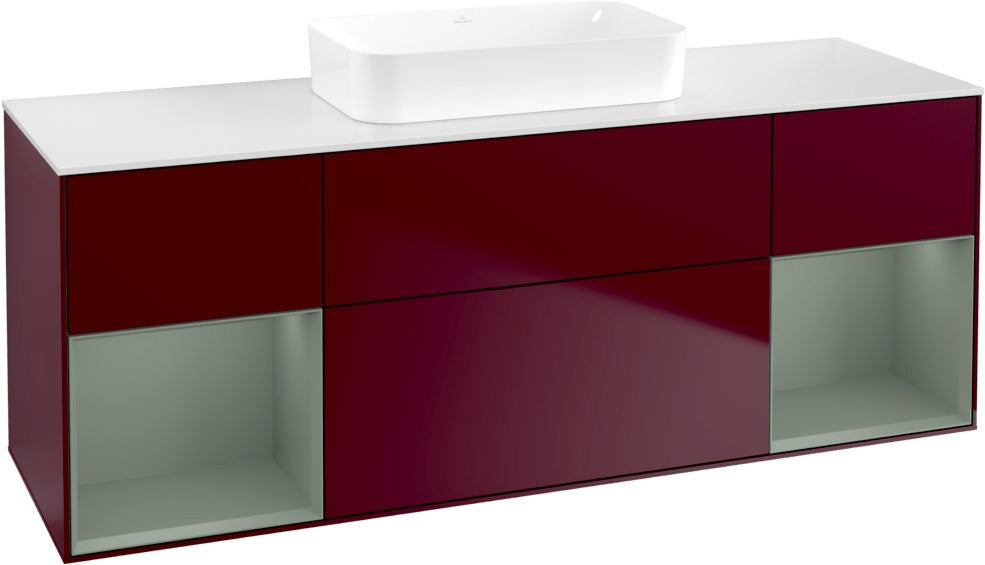 Villeroy & Boch Finion Waschtischunterschrank 1600 mm Glossy White Lacquer mit Beleuchtung