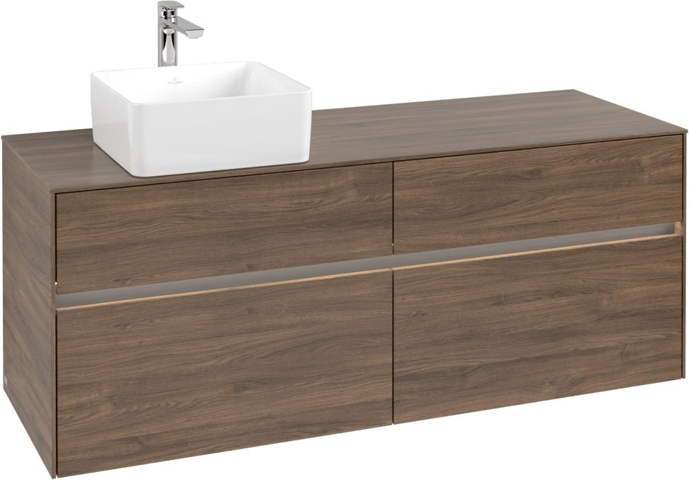 Villeroy & Boch Waschtischunterschrank Collaro C046 B0 1400 mm Arizona Oak mit Beleuchtung