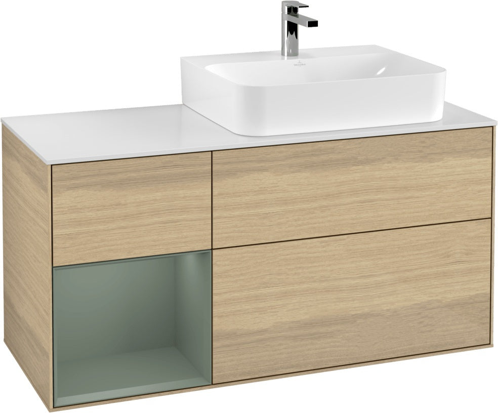 Villeroy & Boch Waschtischunterschrank Finion G141G 1200 mm Glossy White mit LED-Beleuchtung