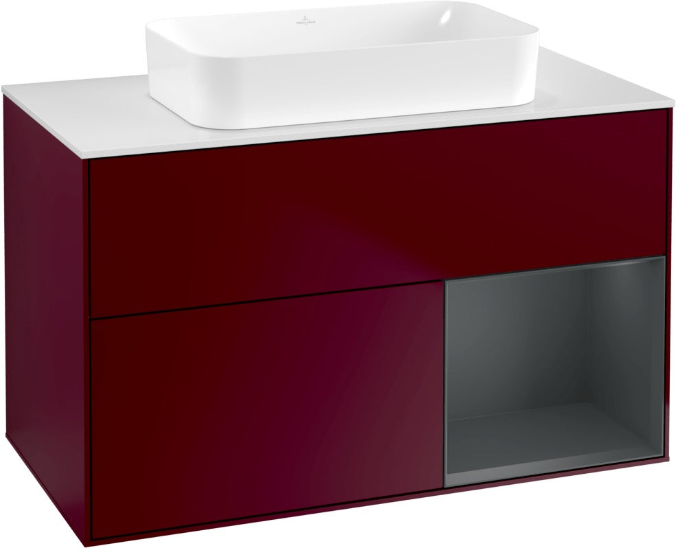 Villeroy & Boch Finion Waschtischunterschrank 1000 mm Glossy White Lacquer mit LED-Beleuchtung