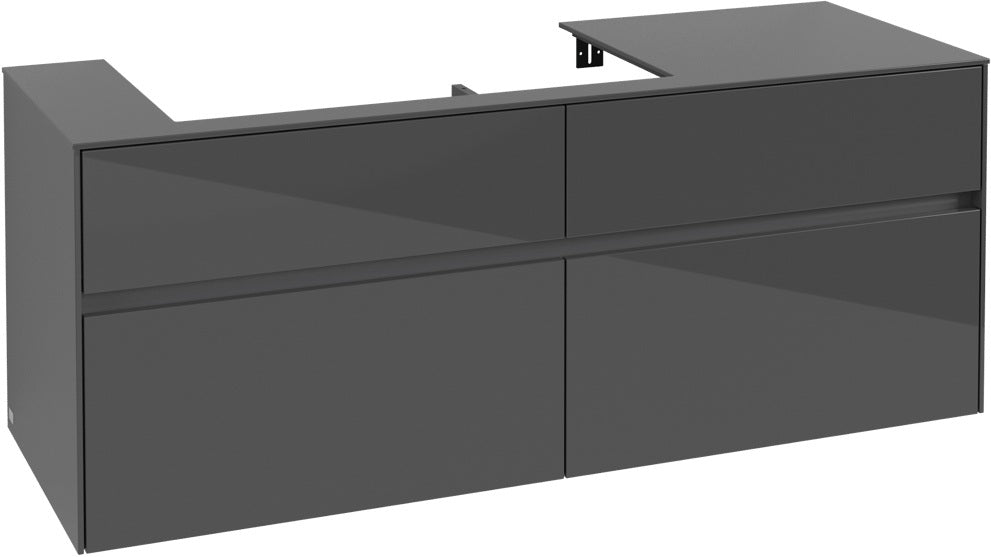 Villeroy & Boch Waschtischunterschrank Collaro C089 1400 mm Glossy Grey mit 4 Auszügen