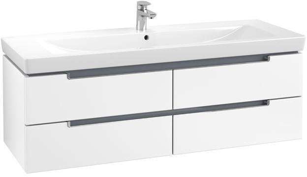 Villeroy & Boch SUBWAY 2.0 Waschtischunterschrank 1287 mm Glossy White mit 4 Auszügen