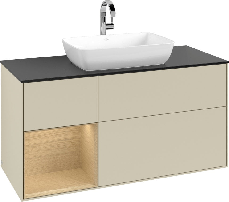 Villeroy & Boch Finion Waschtischunterschrank 1200 mm Glossy White Lacquer mit Beleuchtung