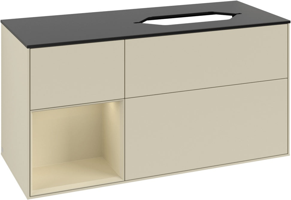 Villeroy & Boch Finion Waschtischunterschrank 120 cm Glossy White Lacquer mit Beleuchtung