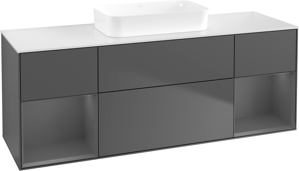 Villeroy & Boch Finion Waschtischunterschrank 1600 mm Glossy White Lacquer mit Beleuchtung