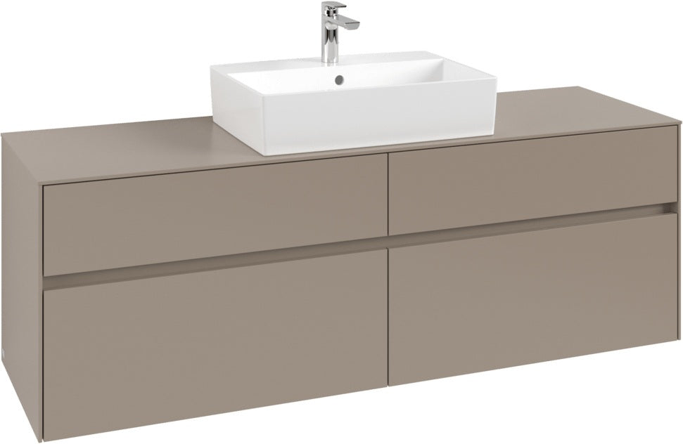 Villeroy & Boch Waschtischunterschrank Collaro C134 B0 1600 mm Taupe mit LED-Beleuchtung