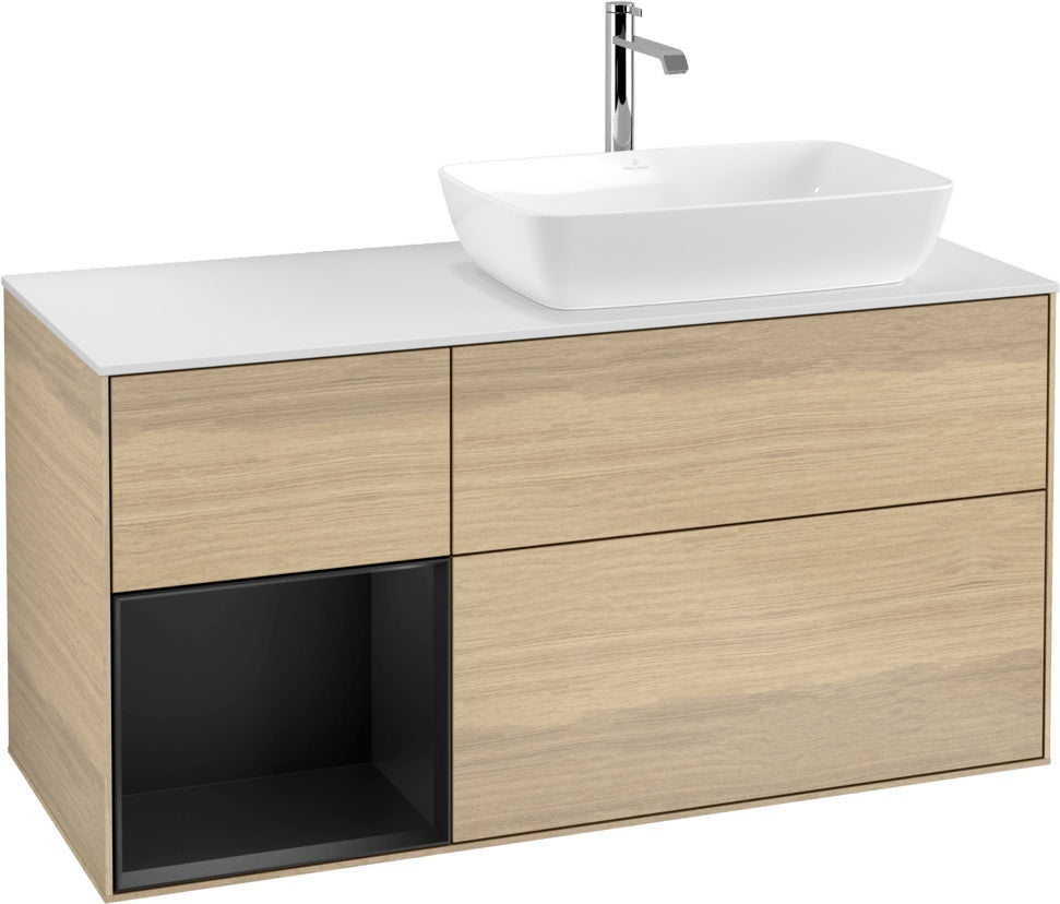 Villeroy & Boch Finion Waschbeckenunterschrank 1200 mm Glossy White Lacquer mit Beleuchtung