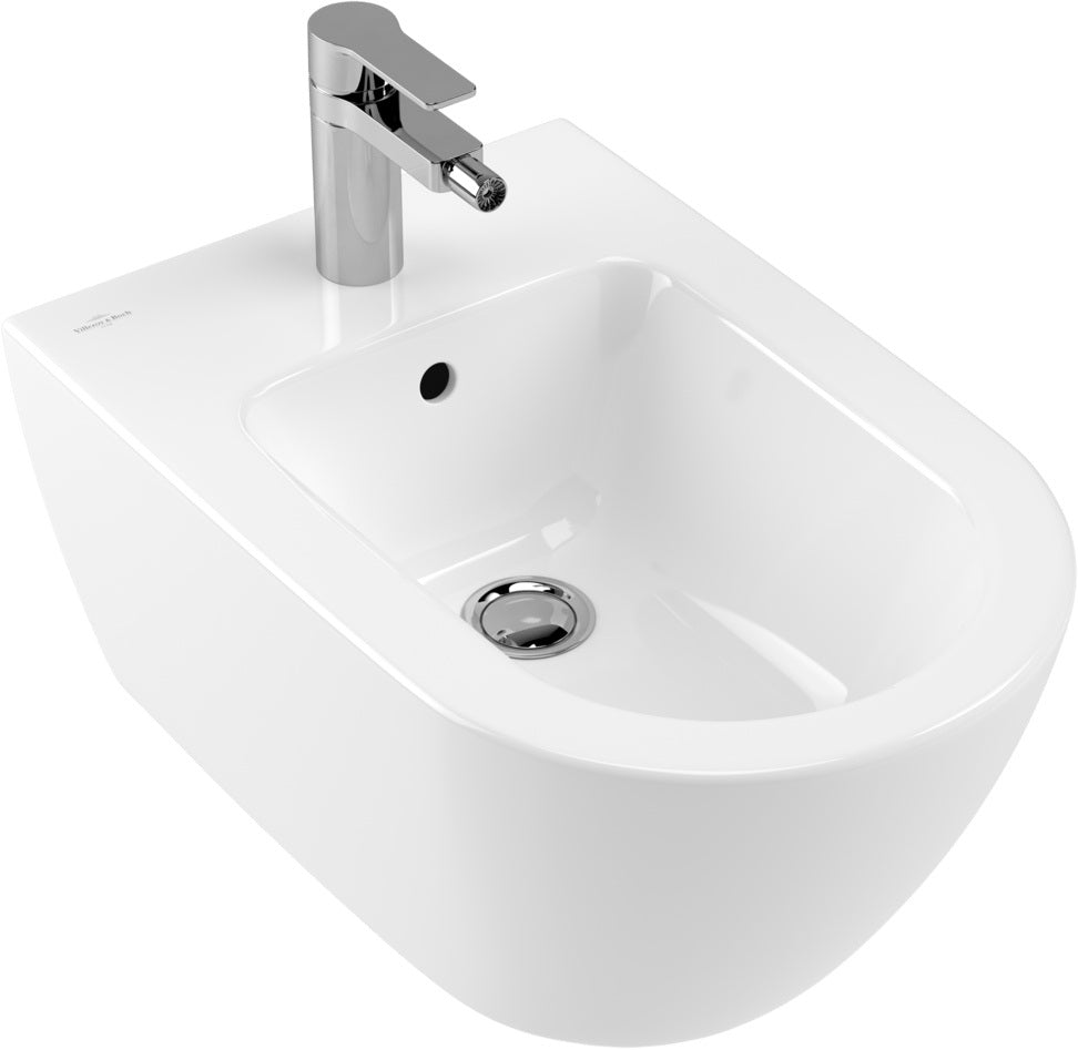 Villeroy & Boch Subway 2.0 Wand-Bidet 375x565mm Weiß Alpin – Oval, 1 Hahnloch