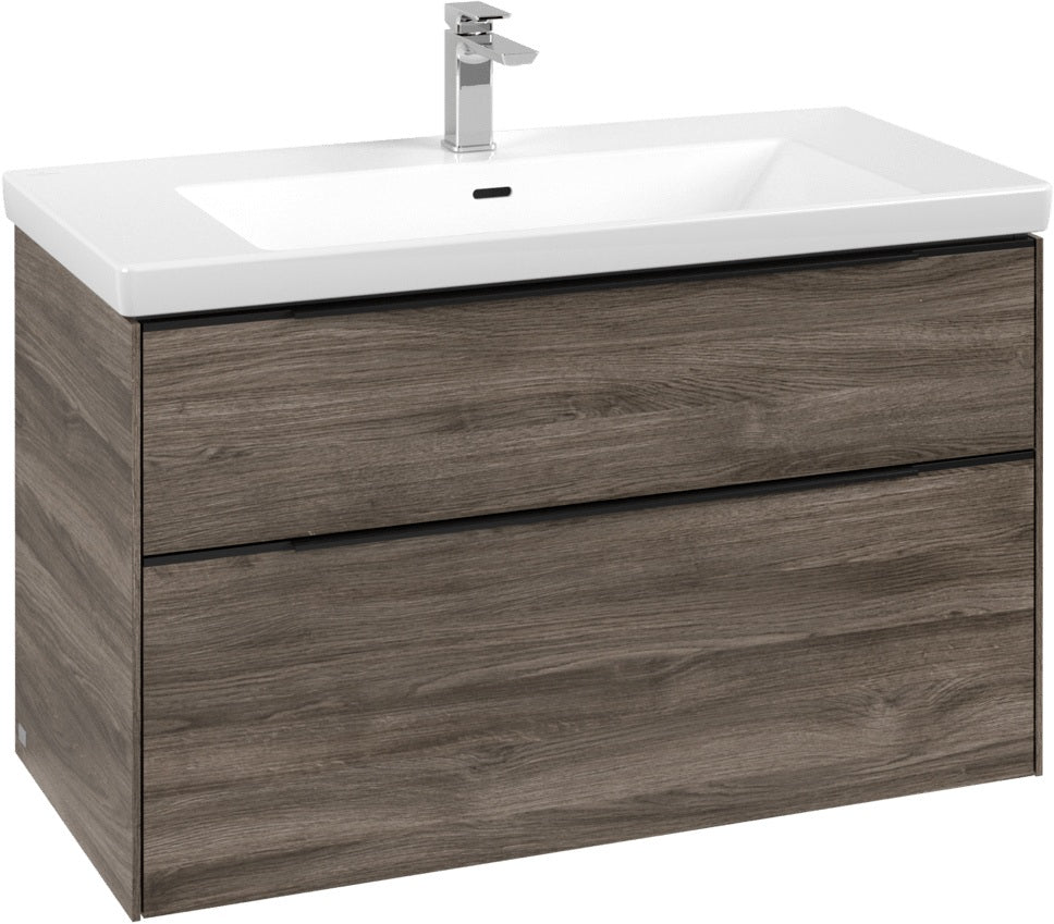 Villeroy & Boch Subway 3.0 Waschtischunterschrank C570L0 Brilliant White mit LED-Beleuchtung und SoftClosing
