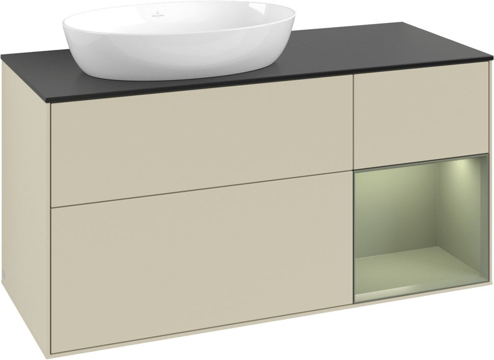 Villeroy & Boch Finion Waschtischunterschrank 1200 mm Glossy White Lacquer mit LED-Beleuchtung