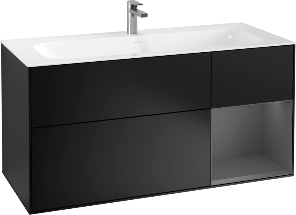 Villeroy & Boch Finion Waschbeckenunterschrank Glossy White Lacquer 1196 mm mit LED-Beleuchtung