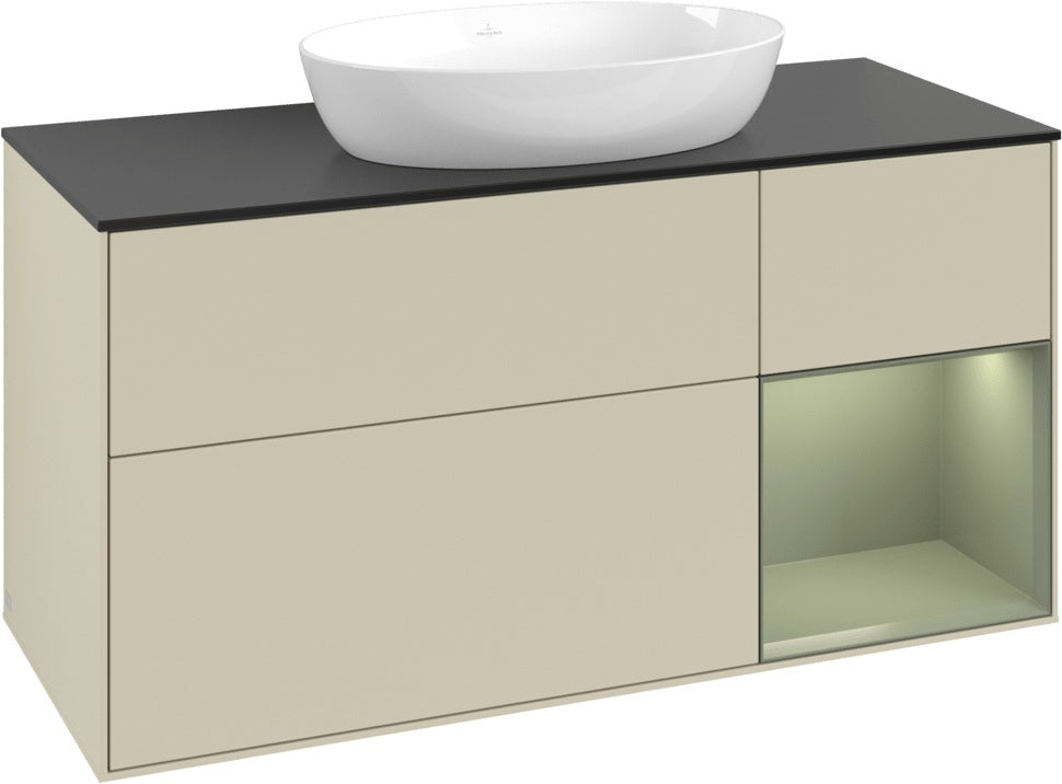 Villeroy & Boch Finion Waschtischunterschrank FA72GFGF 1200 mm Glossy White Lacquer mit LED-Beleuchtung