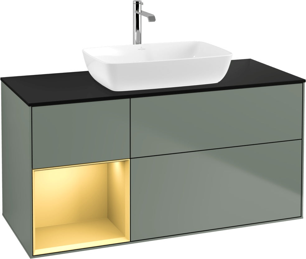 Villeroy & Boch Finion Waschtischunterschrank 1200 mm Glossy White Lacquer mit Beleuchtung