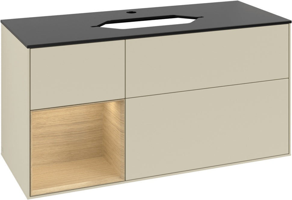 Villeroy & Boch Finion Waschtischunterschrank 1200 mm Glossy White Lacquer mit LED-Beleuchtung