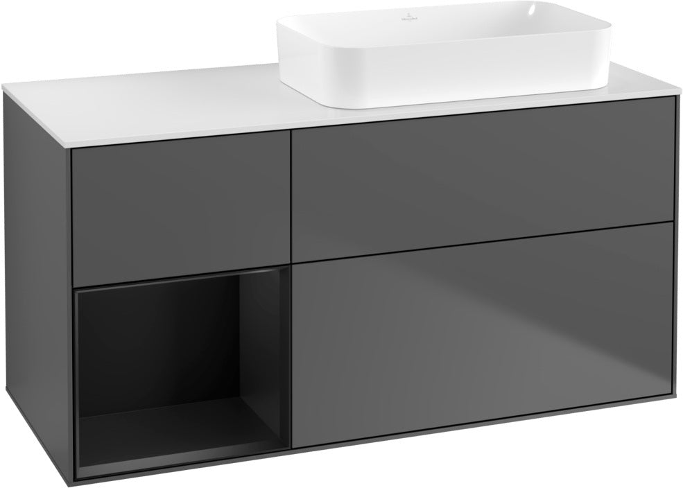 Villeroy & Boch Finion Waschtischunterschrank 1200 mm Glossy White mit Beleuchtung