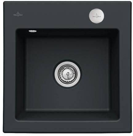 Villeroy & Boch Subway 50 S flat Einbauspüle 490x475mm Keramik Ebony CeramicPlus