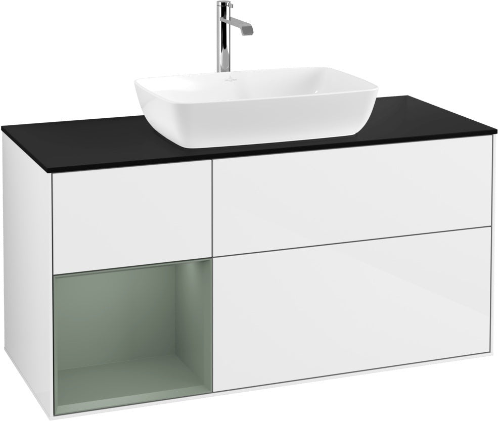 Villeroy & Boch Finion Waschtischunterschrank 1200 mm Glossy White Lacquer mit Beleuchtung