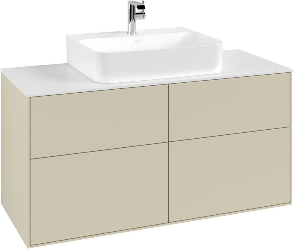 Villeroy & Boch Finion Waschbeckenunterschrank 1200 mm Glossy White Lacquer mit LED-Beleuchtung