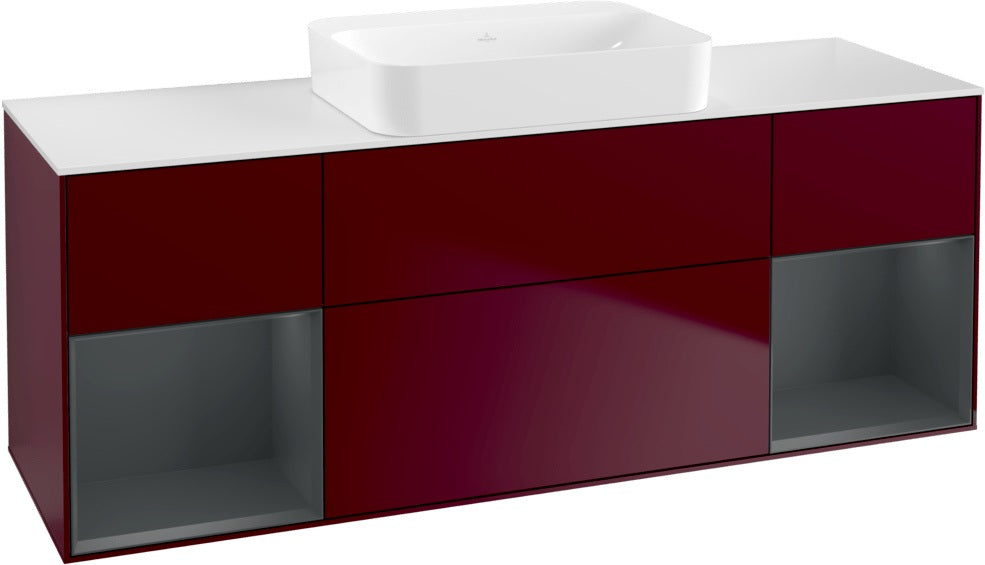Villeroy & Boch Finion Waschtischunterschrank 1600 mm Glossy White Lacquer mit Beleuchtung